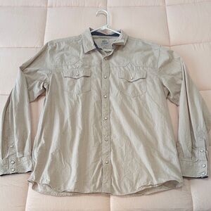 Men’s MoonShine Spirit Beige Button-Up Shirt